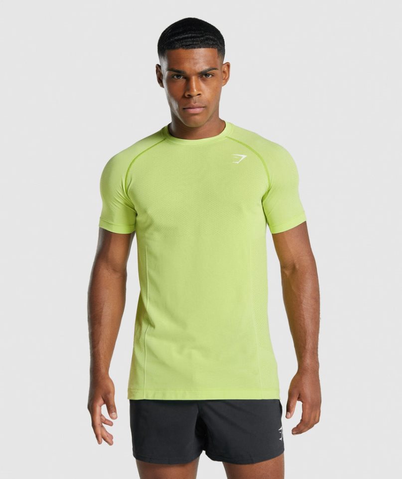 Men\'s Gymshark Vital Light Seamless T-Shirts Yellow | CA N8D67A